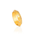 Chris April 316L Stainless Steel PVD Gold Plating Flying Saucer Shape Ring