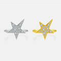 FUAMAY Anillos Mujer Plain Star Design 925 Sterling Silver Ring for Women Star Ring