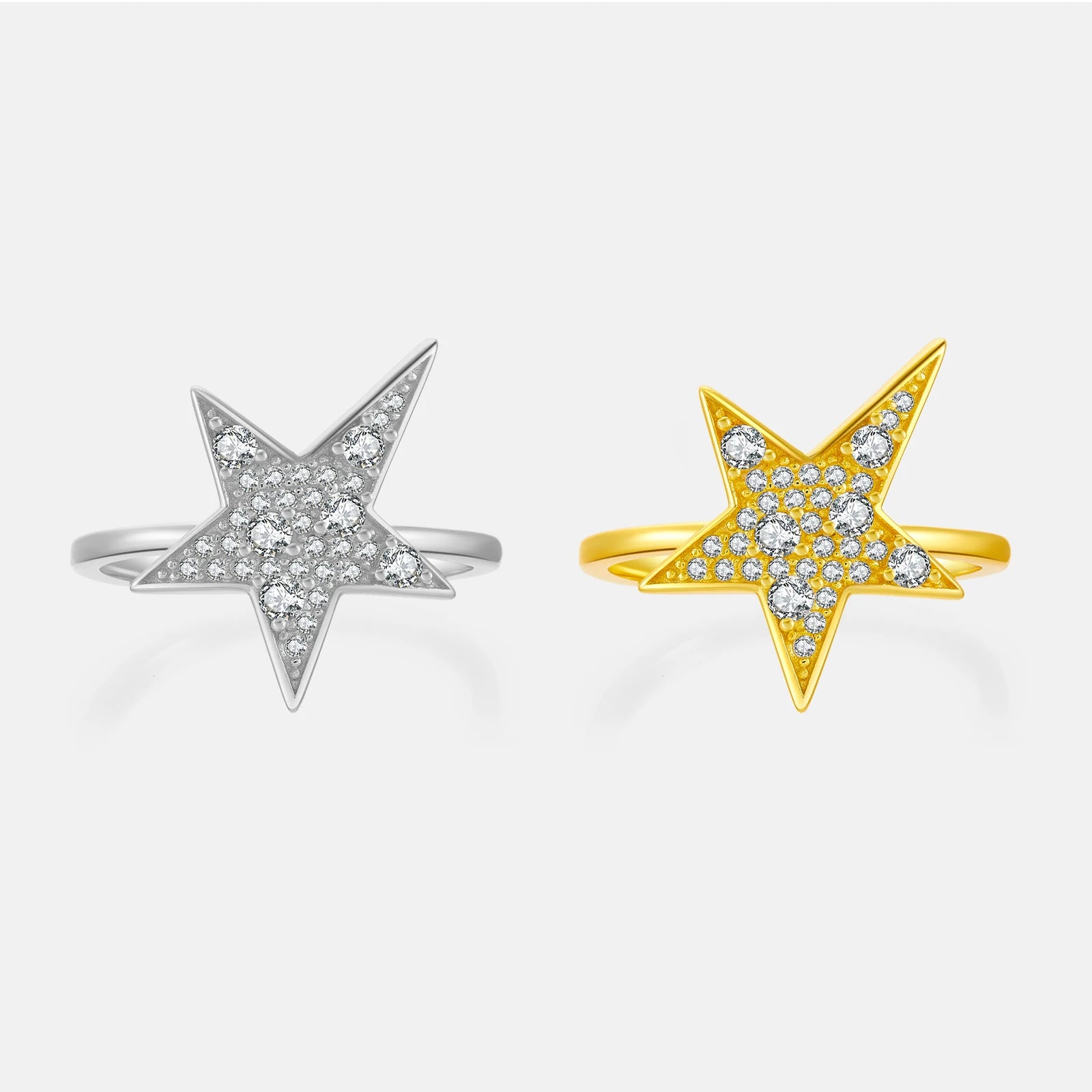 FUAMAY Anillos Mujer Plain Star Design 925 Sterling Silver Ring for Women Star Ring