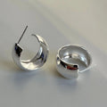 Hypoallergenic Chic Chunky Hoop Earrings 925 Sterling Silver Bold c Shaped Earrings for Women