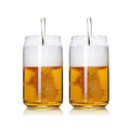 Hot-selling Custom Printed Logo Pattern Private Label Reusable 16oz 550ml Transparent Borosilicate Beer Can Shaped Glass Cups