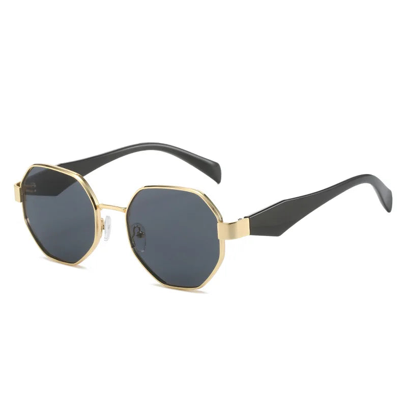Hot Seller New Polygonal Metal Sunglasses Vintage Round Glasses