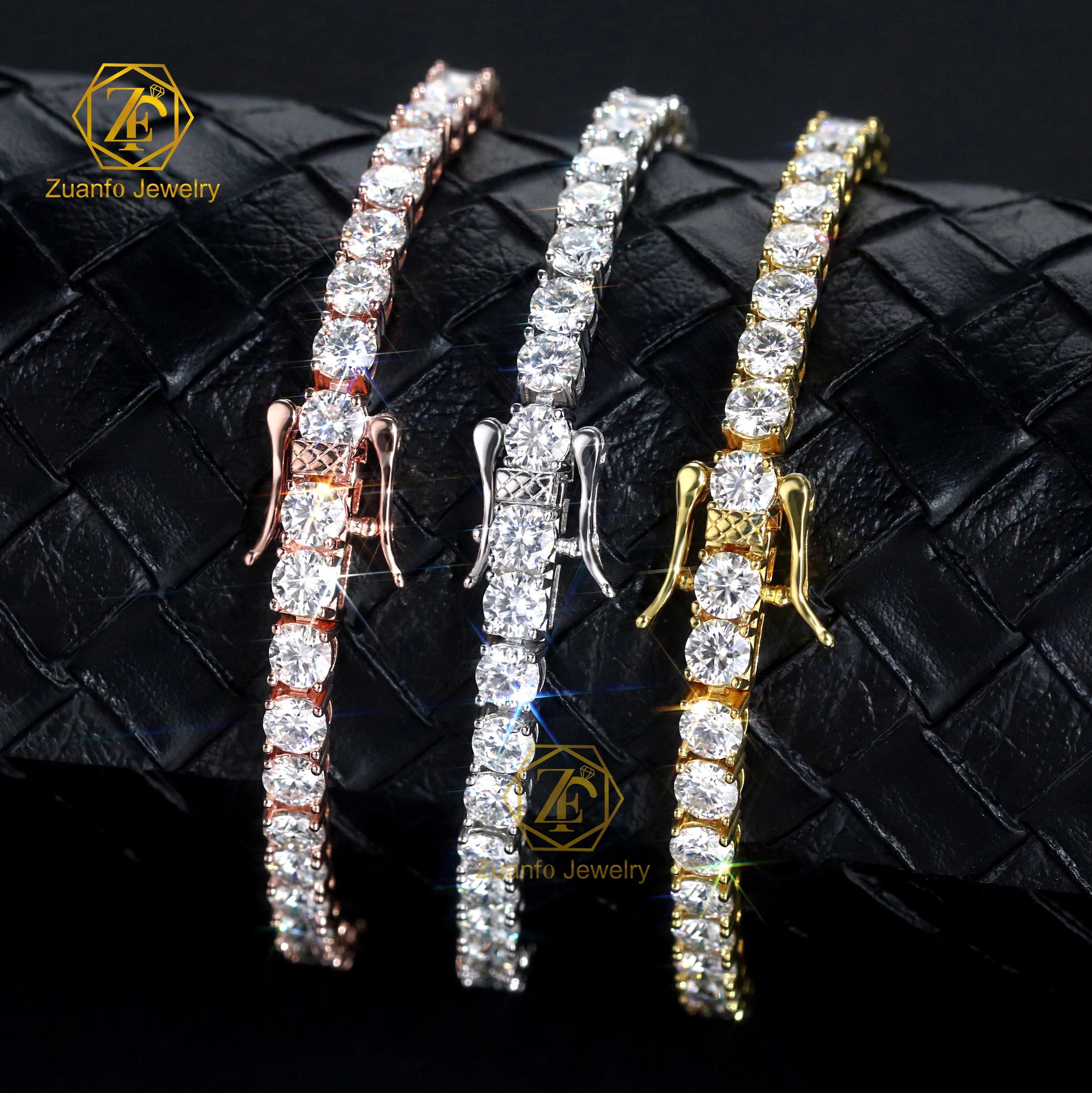Sparkling Moissanite 925 Sterling Silver Tennis Bracelet High Quality Hip Hop Jewelry Diamond Bracelet