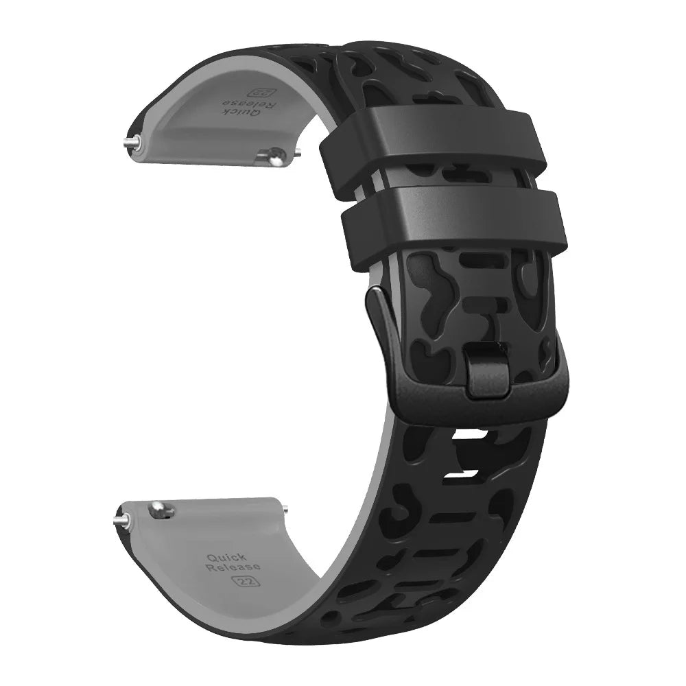 22mm New Sport Silicone Rubber Watch Band for for with Quick Release Pin Buckle Breathable Feature 22cm