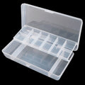 BOX004 21*10.5*4.2cm Double-deck Fly Fishing Lure Box Plastic Storage Case Lure Spoon Hook Bait Tackle Connector Storage Box