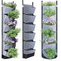 High Quality Grey Large Pocket Vertical Wall Hanging Planting Bag Back Waterproofing Planter Grow Bag