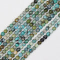 Wholesale Small Faceted Round Natural Turquoise Beads for DIY Jewelry Making 2mm 3mm 4mm Length 38cm