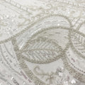 Harvest 100% Polyester Woven Bead Mesh Embroidery Fabric Heavily Beaded Dubai Gold Luxury Fabric