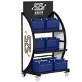 Metal Retail Auto Battery Stands  Car Battery Display  Accessories Racks With LOGO and Advertisement with Wheel