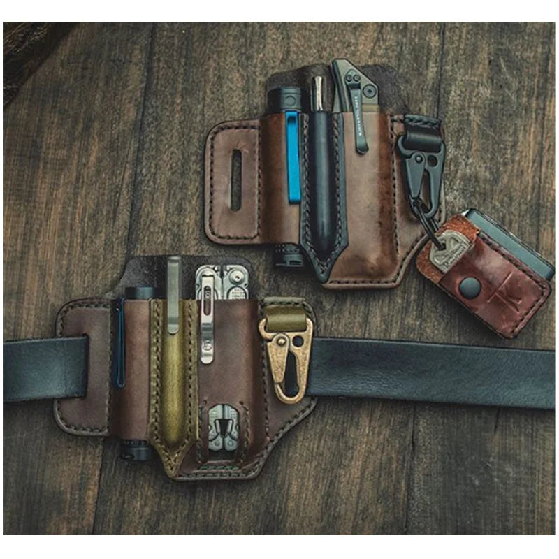 Wholesale EDC Leather Belt Pouch/Holster/Case for Knife/Flashlight