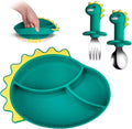Popular Non-toxic Durable BPA Free Food Grade Silicone Baby Plate Set for Baby Silicone Plate With Spoon