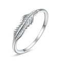 Keiyue Customizable Women's Trendy Zircon Wedding Bands or Rings 925 Silver Leaf Design Wholesale Jewelry