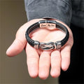 Fashion Mother And Son Forever Linked Together Braided Leather Bracelet Jewelry Christmas Gift