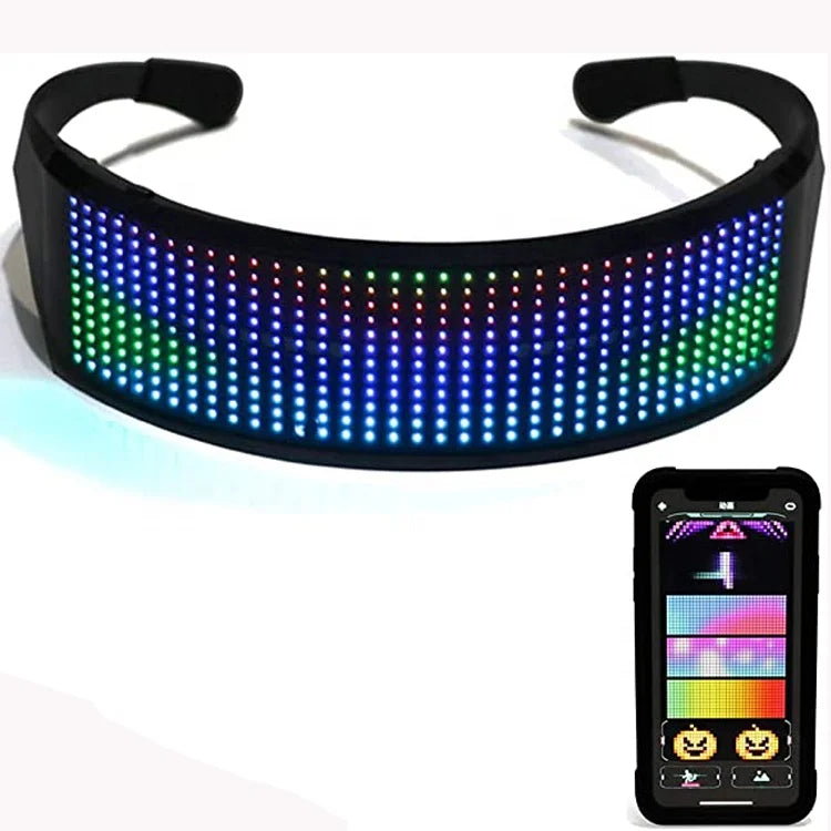 Programmable LED Smart GlassesLED Blue Tooth RGB Full Color Luminous Glasses APP Control Glasses