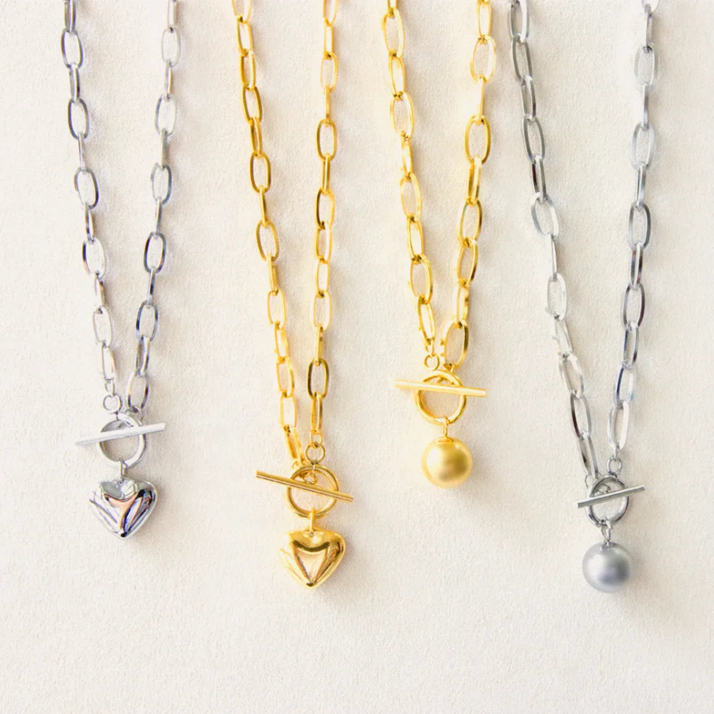 Heart Shape Necklace for Women Fashion Hip Hop Jewelry Trend Custom Made Gift Gold Chain Hiphop Necklace