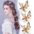 Genya Moving Butterfly Hair Clips Gold Barrettes Hairpins Floral Hairpin Hairwear Small Alloy Princess Hair Clip