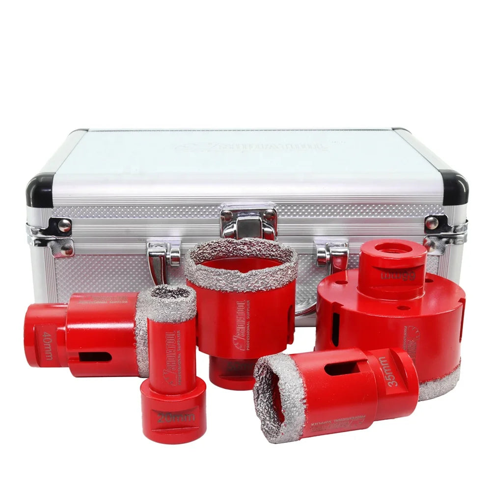20-68mm M14 Thread Vacuum Brazed Dry Diamond Core Drill Bit Set Steel Hole Saw Kit Tile Cutter for Granite Marble Ceramic