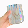 Empty Glass Cylinder Candle Cups Rainbow Color Container Glass Jars Cup for Candle Making