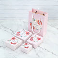 Pink Gift Bracelet Necklace Jewelry Boxes Set Elegant Paper Gift Bag for Display
