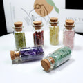 Natural Quartz Crystal Chips Mini Glass Wishing Bottle Gemstones Bottle Crystal Sets Healing Gifts