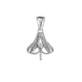 AU585 Real Natural Diamond Gold Pearl Mounting Jewelry 18k Pendant Semi Mount Pearl for Necklace Making