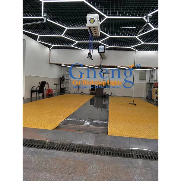 Easy Set up Super Bright Hexagonal Detailing LED Lighting to a Dream Garage