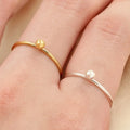 Cute Stacking Ring 14K Gold Filled Women Simple 3mm Ball S925 Silver Band Ring