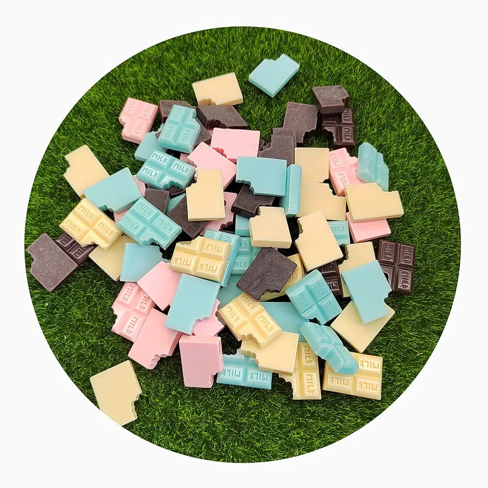 100pcs Simulated Mini Chocolate Resin Flatback Cabochon Sweet Food for Women Making Jewelry DIY Earings Phone Case Decor