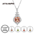 Cushion Sultanite Gemstone Pendant Fashion Jewelry for Women Solid 925 Sterling Silver Color Change Diaspore  Sultanite
