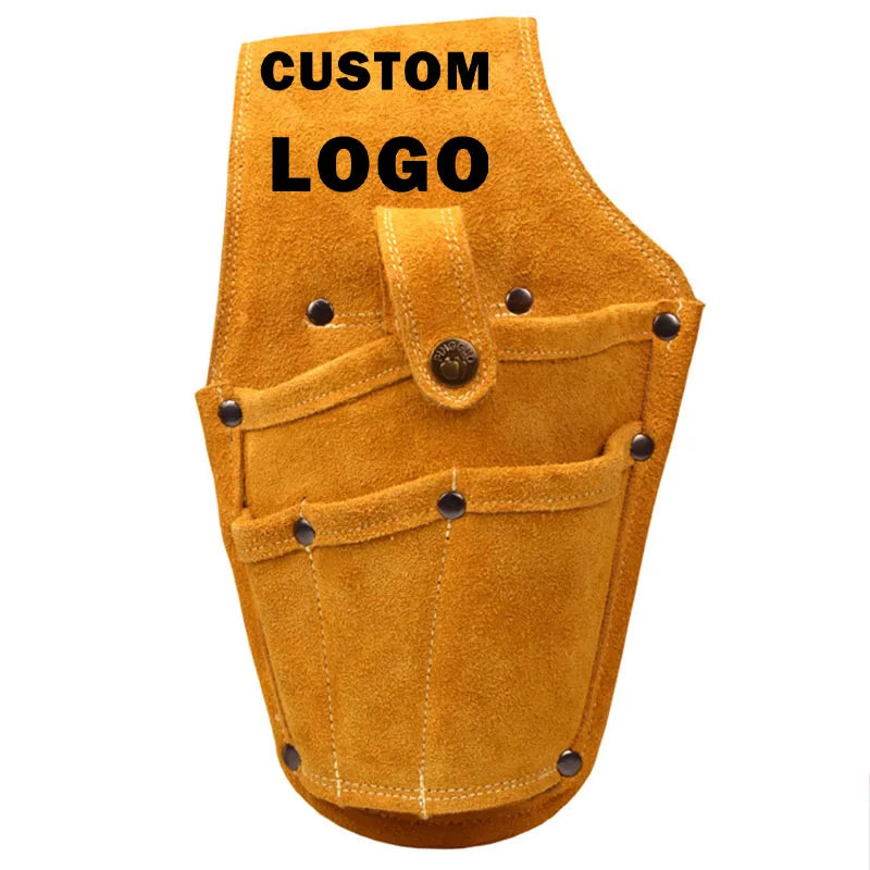 Cowhide Drill Holster Waist Tool Bag Durable Waist Belt Tool Pouch Bag With Belt for Power Drill Screwdriver