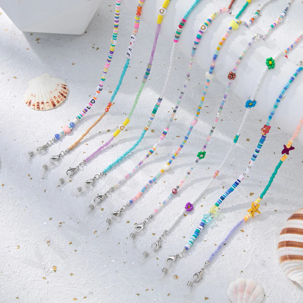 New Boho Polymer Clay Glasses Masking Chain for Women Colorful Beads Reading Lanyard Sunglasses Neck Chain Jewelry