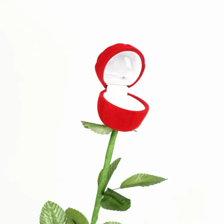 Red Rose Ring Gift Box Personalized Velvet Wedding Originality Fashion Valentines Engagement Jewellery Packaging Box