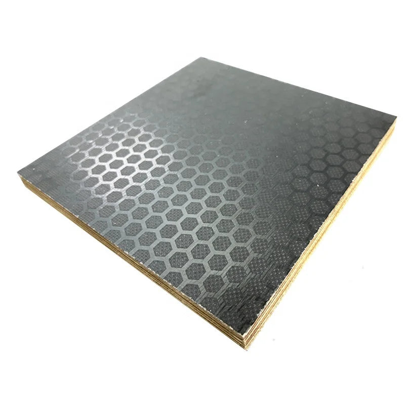 Full Birch Core Plywood Anti-slip Film Hexa Black 8*4 Feet 9mm 12mm 18mm 24mm Phenolic WBP Glue Anti-slip Film Faced Plywood