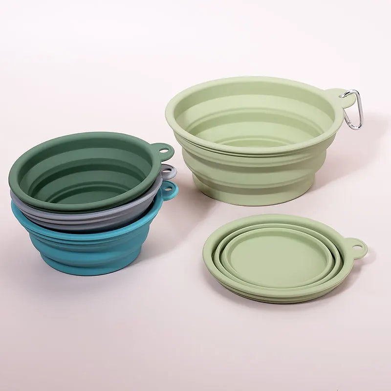 Wholesale Custom Portable Folding Outdoor Collapsible Silicone Dog Bowls Travel Pet Bowl