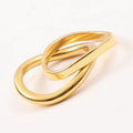Hot Selling Women Design Personalized Creative Jewelry 18k Gold Plated Stainless Steel Curve Wave Shape Ring