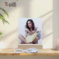 Topjlh Wholesale New Arrival 15*21.5*0.4cm Sublimation Blanks Acrylic Rectangular Photo Frame With Wood Base