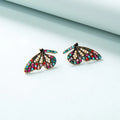 Chic Diamond CZ Butterfly Earrings Jewelry Colorful Rhinestone Crystal Butterfly Stud Earrings for Women