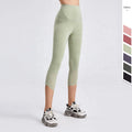 Women's High Waist Yoga Capri Leggings Breathable Sports Pants for Fitness Running Cycling-Summer Workout Clothing Elastic Waist