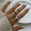 New Style Fashion Classic Texture Snake Design Layer 18K Gold Plated SIlver Plated Stainless Steel Opening Rings