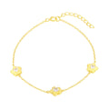 Fancy Flower Shape Brass Plated 18K Gold Adjustable Bracelet for Women Simple Bracelet Jewelry