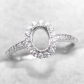 Sterling Silver 5*7/6*8/7*9/8*10/9*11/10*12mm Semi Mount Ring Frame Empty Blank S925 Setting Without Center Stone for DIY Inlay