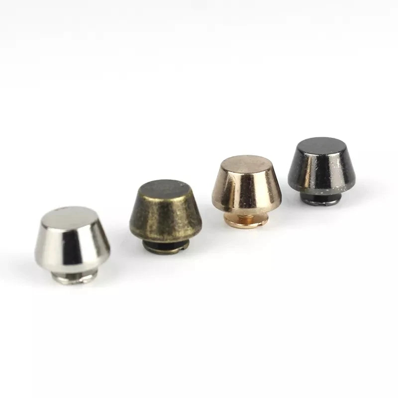 12 X 7mm Handbag Bottom Protecting Feet Nail Bucket Shape Flat Studs Screw Back Spikes Rivets Leather Craft Bag Purse Decor