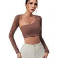 Women Compression Stretchy Comfort Lightweight Cutout Crop Yoga T Shirt