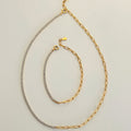 YF2952 Fashion Iced Out Zircon Paperclip Chain Necklace Jewelry 18k Gold Plated Tarnish Free Stainless Steel Zircon Necklaces