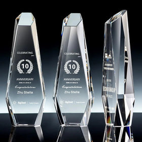 Personalized Hexagon Shape Crystal Glass Awards
