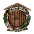 Eco-Friendly Wooden Ornaments AMA02 Fairy Tale Gate Courtyard and Tree Decoration for Garden Wall Hanging