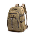 Custom LOGO Canvas Travel Backpack School Bag Vintage Laptop Bag Zipper Anti-Theft