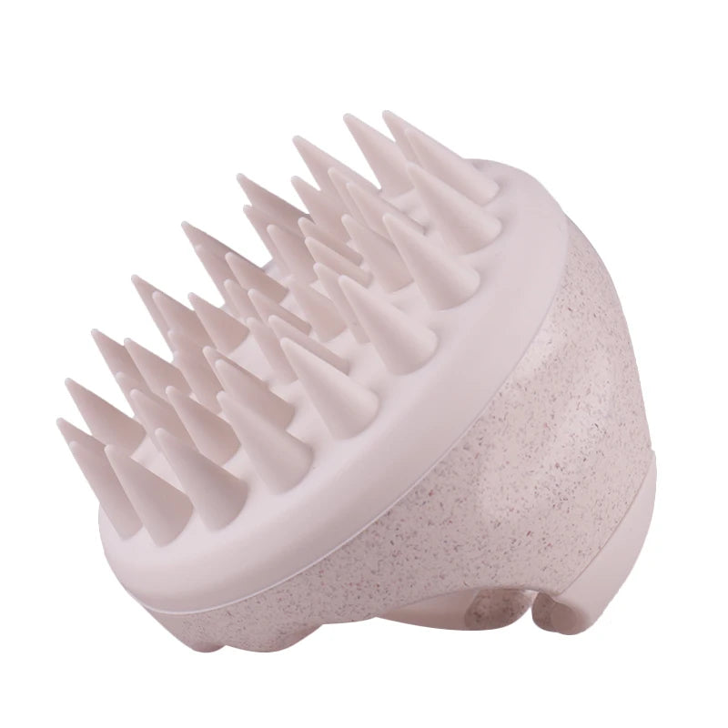 Wheat Straw Brush Scalp Massager Biodegradable Silicone Hair Brush Customized Shampoo Brush for Hair Growth