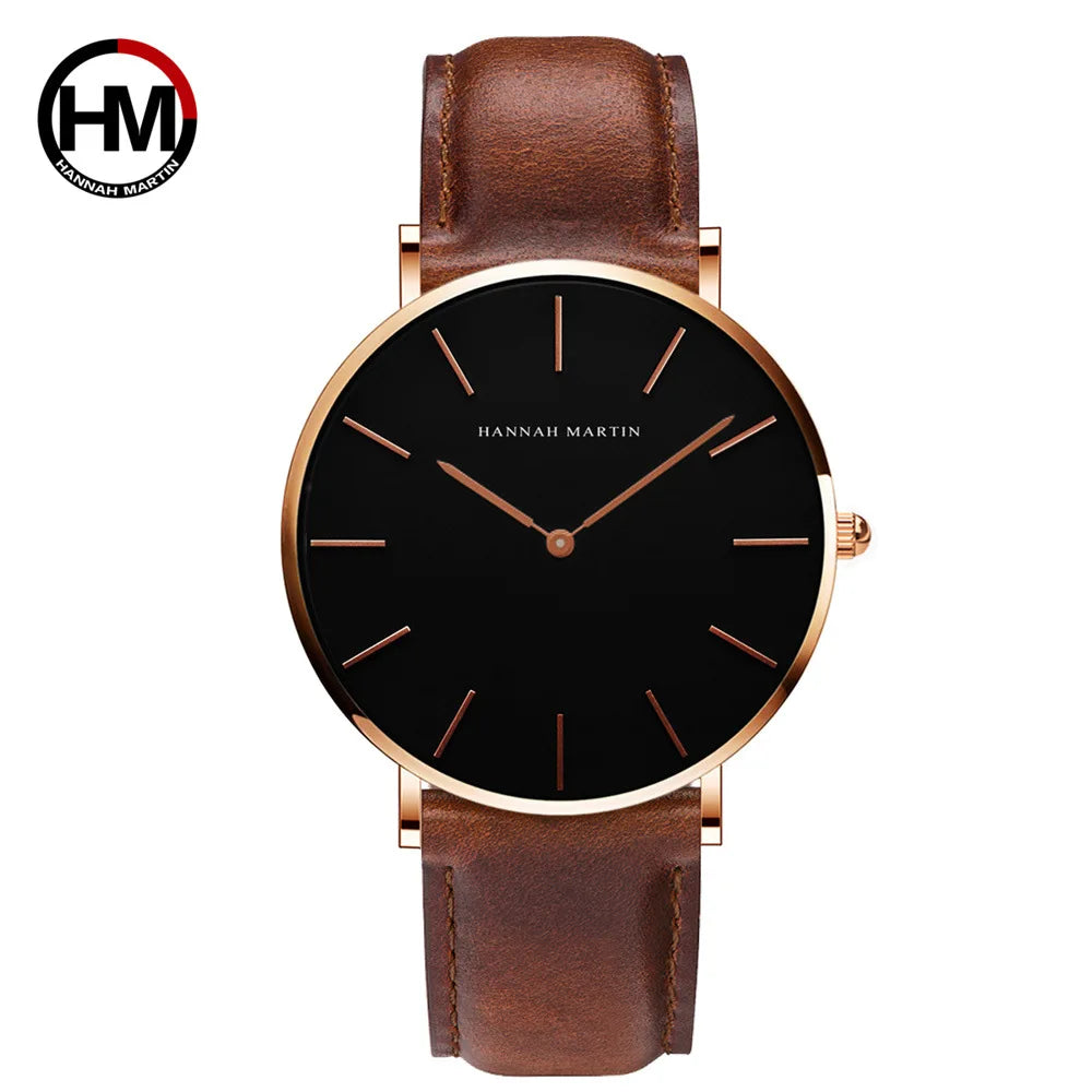 Hannah Martin CH02 Watch Top New Fashion Business Wristwatch Mens Quartz Simple Waterproof Men Watch Clock Relogio Masculino
