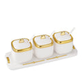 3pcs/set Cooking Barbecue Household Ceramic Spice Jars with Lid Seasoning Box for Oil Salt Sauce and Vinegar